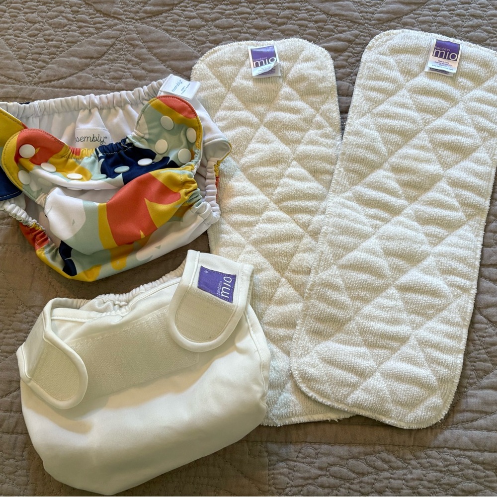 Esembly and Mio Reusable Diaper Covers and Liners